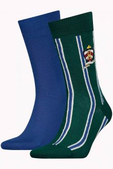 Tommy Hilfiger 2 pack pánských ponožek Crest Green/Blue - 43-46
