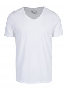 Bílé basic tričko s véčkovým výstřihem Selected Homme 