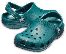Crocs dětské petrolejové pantofle Classic Clog Evergreen - 23/24