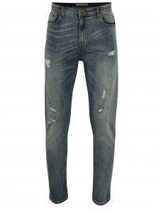 Modré slim fit džíny s potrhaným efektem Burton Menswear London  