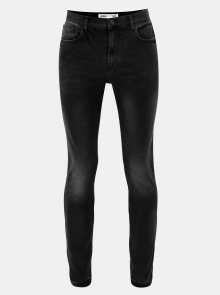 Tmavě šedé skinny džíny s vyšisovaným efektem Burton Menswear London