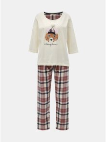 Růžovo-krémové dvoudílné pyžamo s motivem myšky Dorothy Perkins