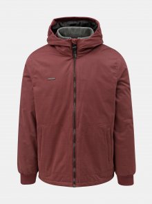 Vínová pánská zimní bunda s kapucí Ragwear