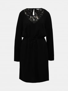 Černé šaty s krajkou a páskem VILA Verly