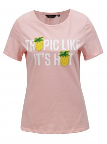Světle růžové tričko s nášivkami Dorothy Perkins