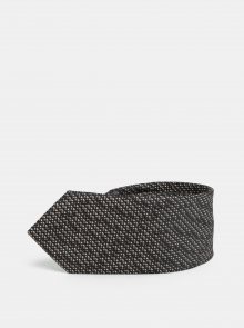 Hnědo-šedá vzorovaná slim kravata Selected Homme Valdemar