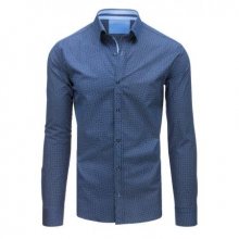 Pánská STYLE košile elegantní se vzory modrá