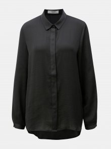 Černá volná košile se skrytou légou Moss Copenhagen Blair