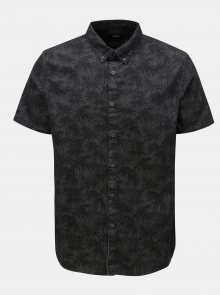 Tmavě šedá košile s motivem listů Burton Menswear London