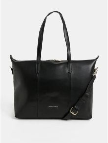 Černá kožená cestovní taška s kapsou na notebook Smith & Canova