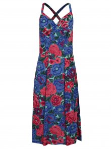 Růžovo-modré květované šaty Fever London Dahlia
