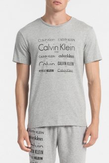 Calvin Klein šedé pánské triko S/S Crew Neck Heritage - L