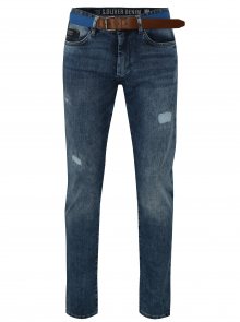 Modré pánské slim džíny s potrhaným efektem s.Oliver