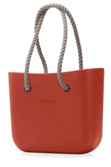 O bag  oranžové kabelka Terracotta s dlouhými provazy natural
