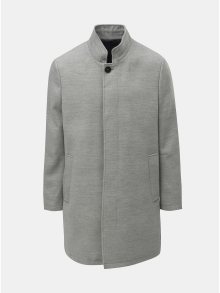 Světle šedý žíhaný kabát Burton Menswear London Funnel