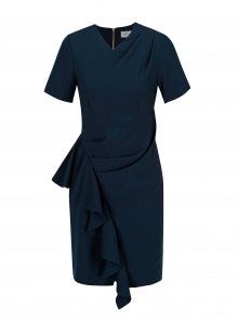 Tmavě modré pouzdrové šaty s volánem Closet