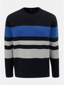 Tmavě modrý pruhovaný svetr Burton Menswear London
