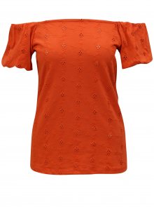Oranžové tričko s odhalenými rameny Dorothy Perkins
