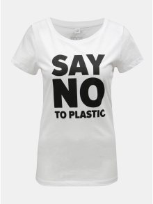 Bílé dámské tričko s potiskem ZOOT Original Say no to plastic