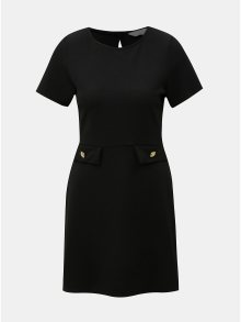 Černé šaty s detaily ve zlaté barvě Dorothy Perkins Petite