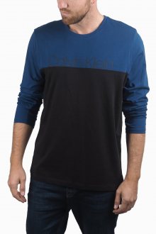 Calvin Klein modro-černé pánské tričko L/S Crew Neck - S