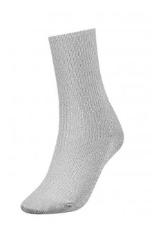 Tommy Hilfiger stříbrné ponožky Glitter  - 35-38