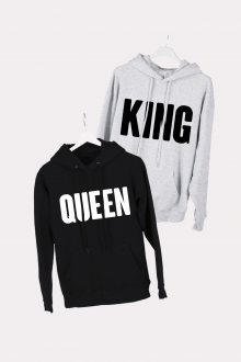 Set mikin s kapucí King Queen Grey + Black [KQ]