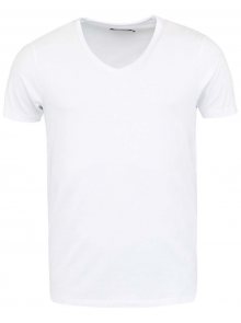 Bílé basic tričko s véčkovým výstřihem Jack & Jones Basic