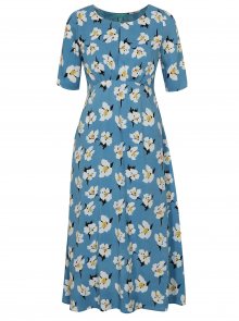 Světle modré květované šaty Fever London Emilie
