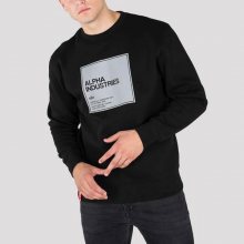 Pánská mikina Alpha Industries Label Sweater Black Reflective - XL