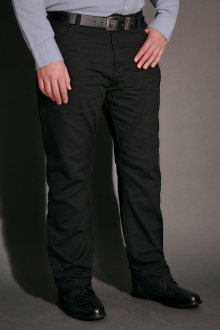 Černé pánské prodloužené kalhoty rovného střihu