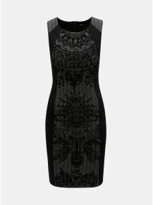 Šedo-černé pouzdrové šaty s motivem Desigual Corina