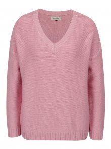 Světle růžový svetr s véčkovým výstřihem Blendshe Jelma