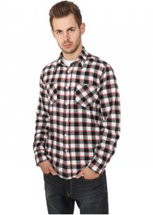 Urban Classics Tricolor Checked Light Flanell Shirt blkwhtred - M