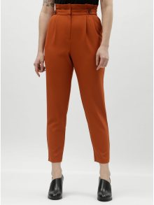 Oranžové zkrácené kalhoty s vysokým pasem Miss Selfridge