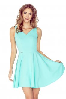 Společenské šaty luxusní s kolovou sukní středně dlouhé mint - M