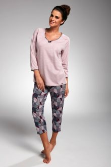 Dámské pyžamo Cornette 162 - barva:COR176/růžová melanžová / modrá, velikost:M