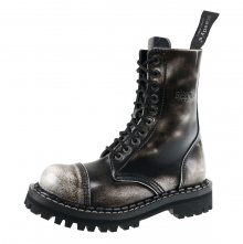 boty kožené unisex - 10 dírkové - STEADY´S - STE/10_white/black