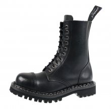 boty kožené unisex - 10 dírkové - STEADY´S - STE/10_black