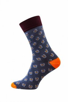 Sesto Senso Finest Cotton oranžové fazole Ponožky 43-46 oranžovo-šedá