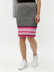 Růžovo-šedá vzorovaná pouzdrová sukně ONLY Sigrid