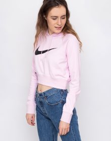 Nike Sportswear Swoosh Hoodie Crop Pink Foam /Black L