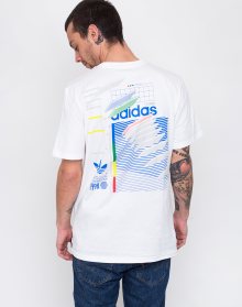 adidas Originals Dodson Tee White/Blue/Green/Real Coral L