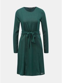 Tmavě zelené svetrové šaty s páskem Dorothy Perkins