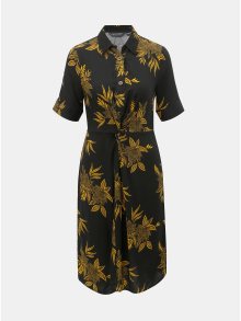 Žluto-černé květované košilové šaty Dorothy Perkins