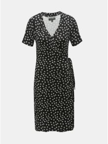 Černé květované zavinovací šaty Dorothy Perkins