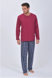 Pánské pyžamo Pleas 164605 - barva:PLE502/vínová, velikost:L