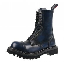 boty kožené unisex - 10 dírkové - STEADY´S - STE/10_blue/black