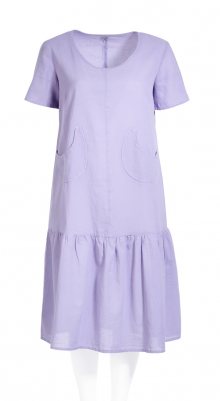 Letní šaty s volánem - krátký rukáv 130 cm