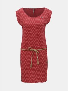 Červené vzorované šaty s kapsami Ragwear Tag